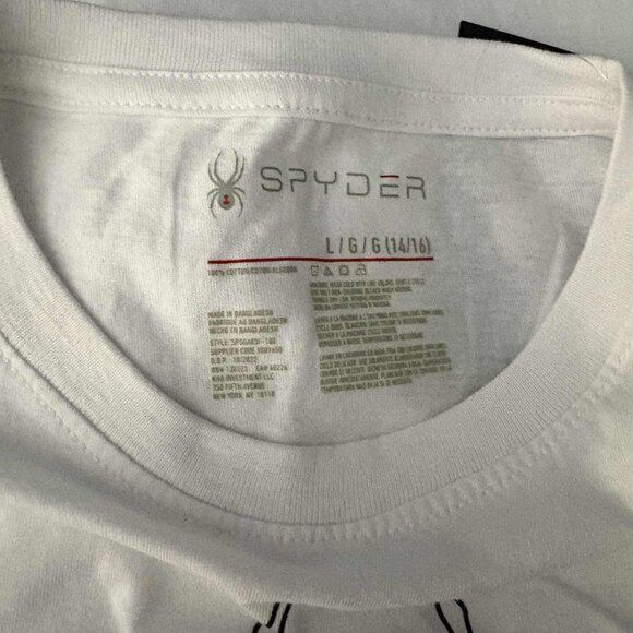 NWT-Spyder Boys White Short Sleeve Tee – Youth Large - Picture 5 of 5